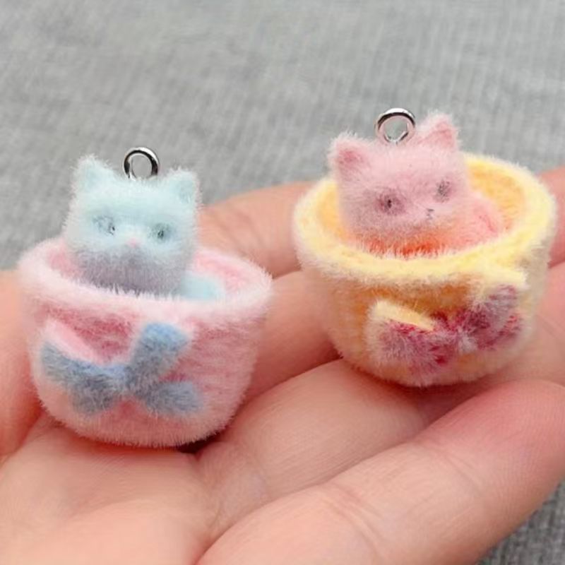 Resin Art Gift Ideas - 4 colgantes de gato de resina