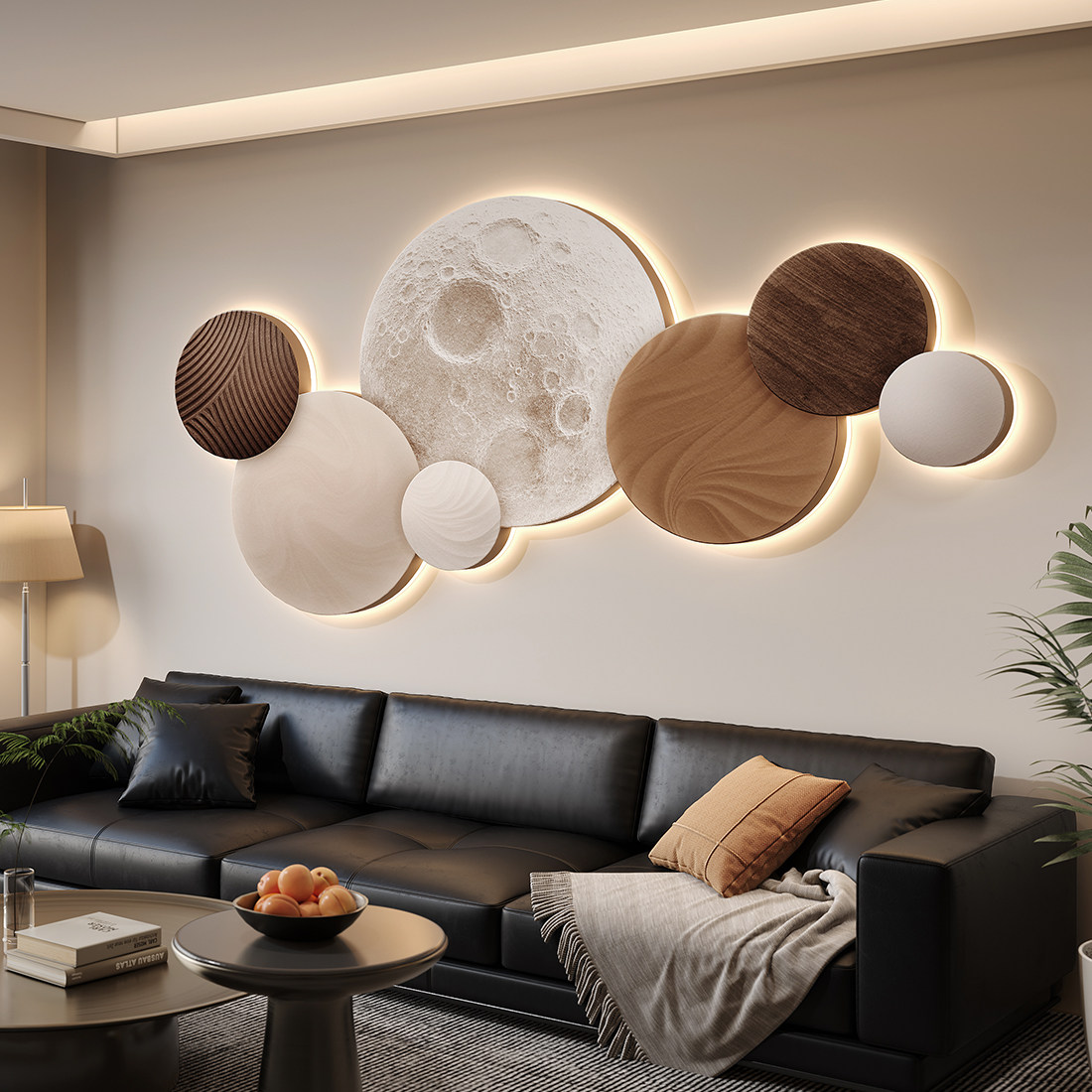 Resin Art On Wood - Decoración de Dormitorio con Diseño Lunar,