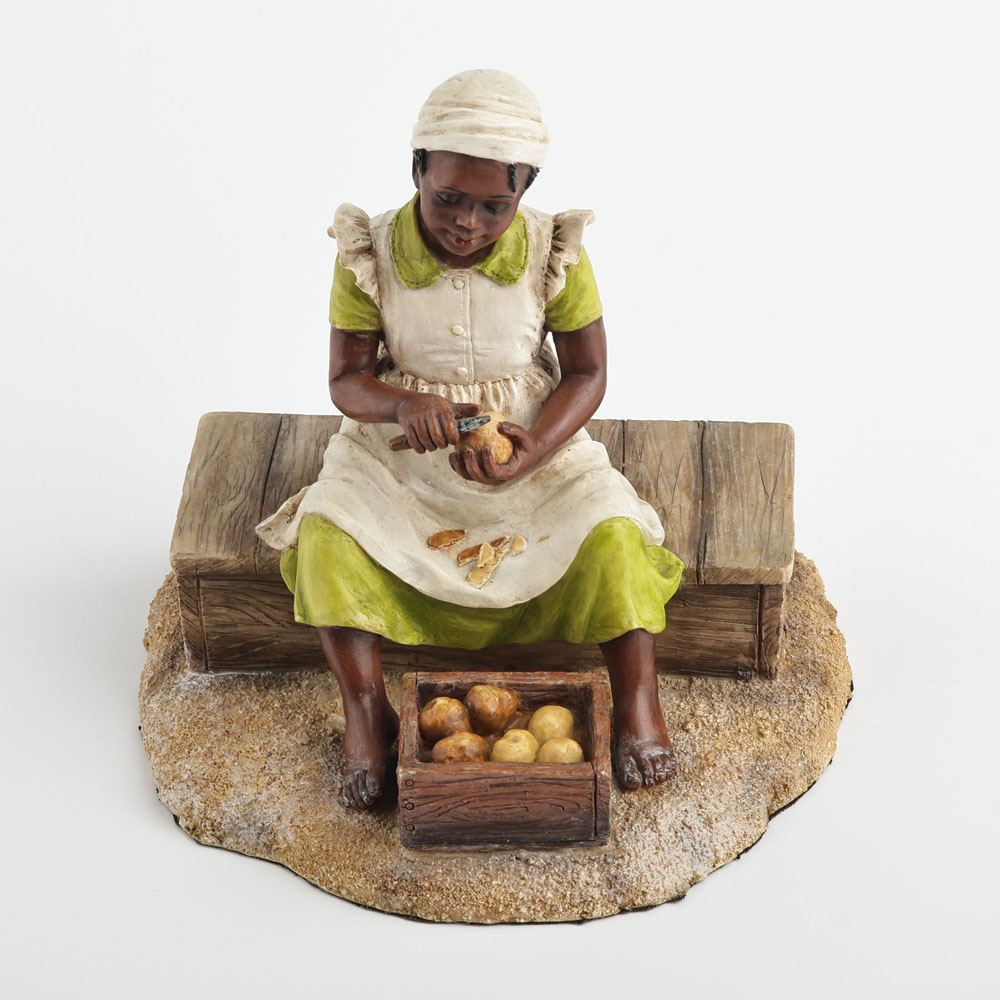 Resin Art On Wood - Escultura de Niña Negra Joven Pelando