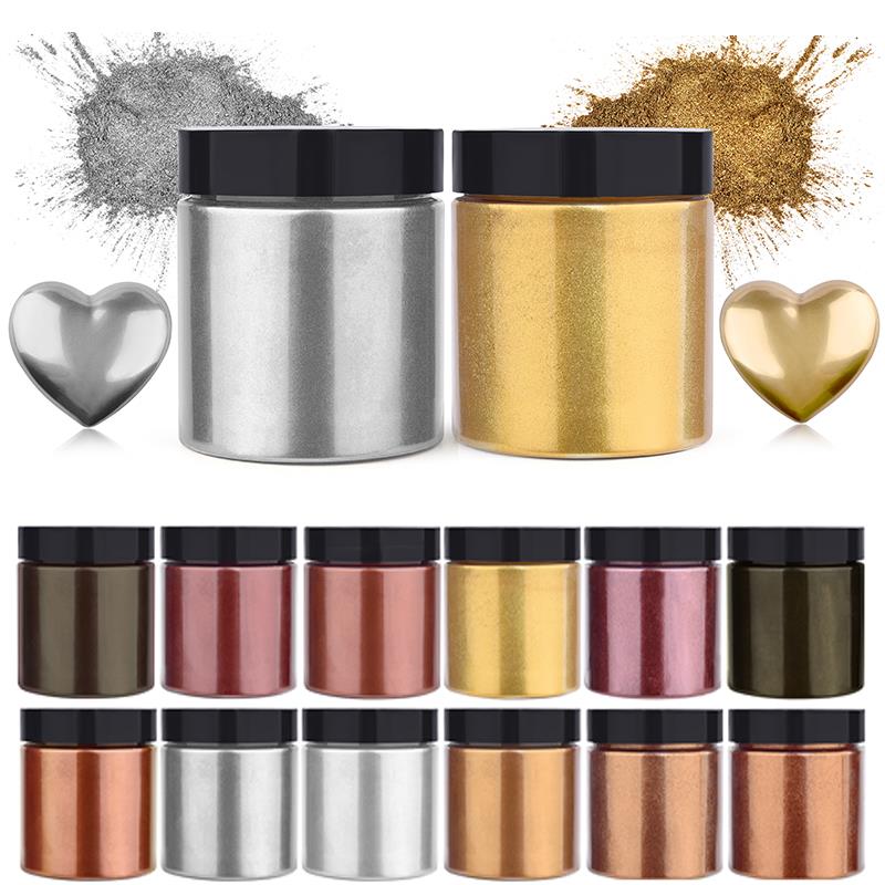 Pearl Powder Resin - 50g brillo metálico oro plata Color