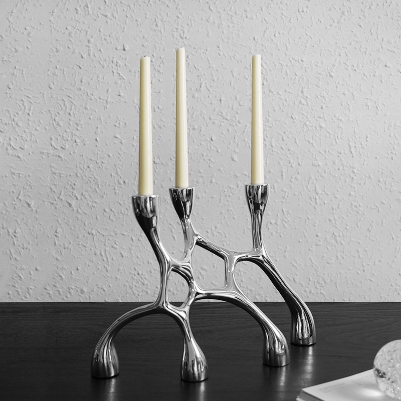 Resin Art Aesthetic - Candelabros artísticos de resina irregulares de
