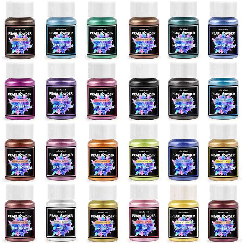 Polvo nacarado de 24 colores,  - Pearl Powder Resin reseña y precio