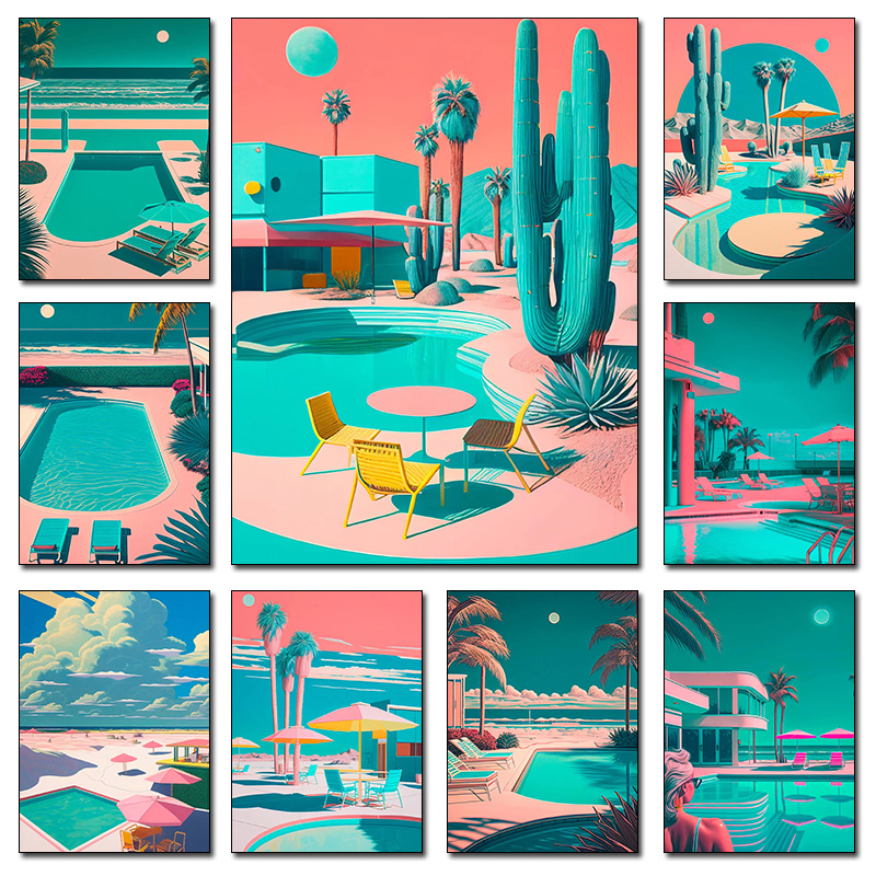 Póster Retro Futurista de Palm - Resin Art Tree reseña y precio