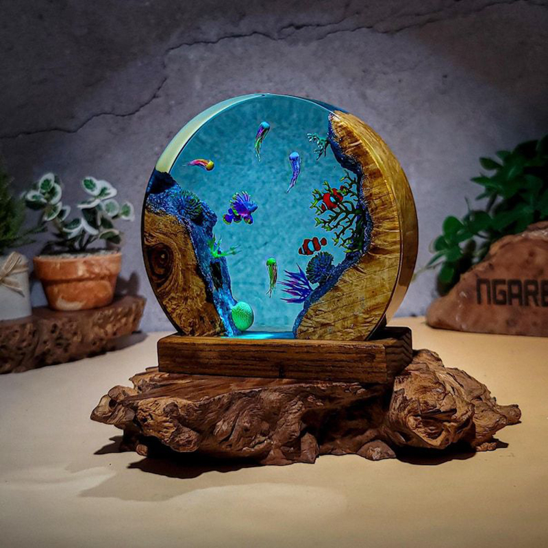 Lámpara de Mesa de Resina con  - Resin Art Table reseña y precio