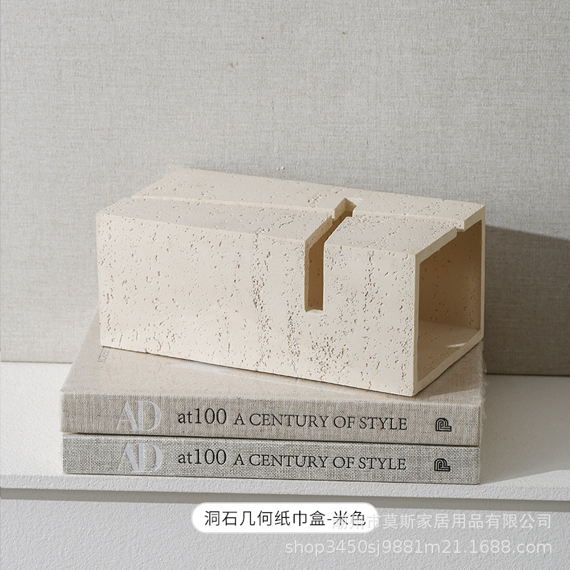 Caja de pañuelos de piedra geo - Resin Art Aesthetic reseña y precio