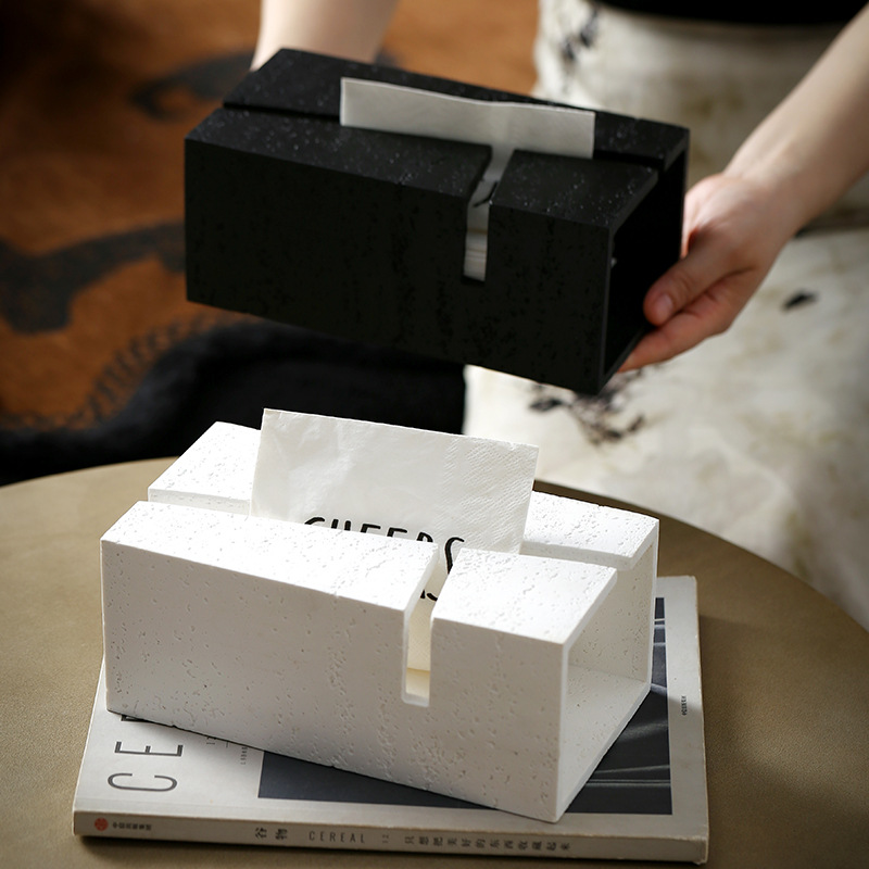 Caja de pañuelos de piedra geo - Resin Art Aesthetic reseña y precio