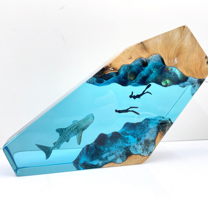 Lámpara de Resina de Tiburón B - Resin Art Decoration Items reseña y precio