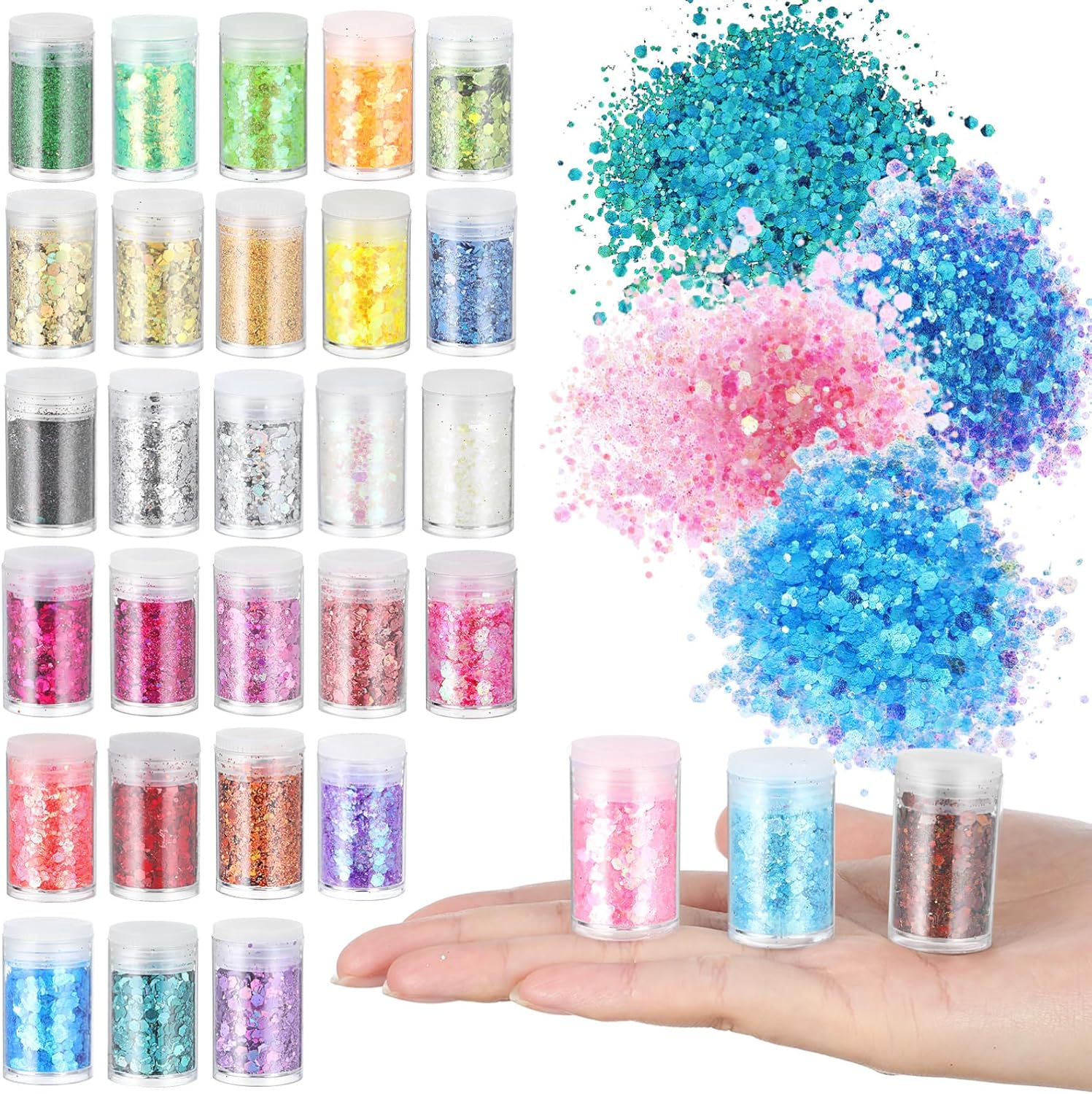 Brillo grueso holográfico, bri - Pearl Powder Resin reseña y precio