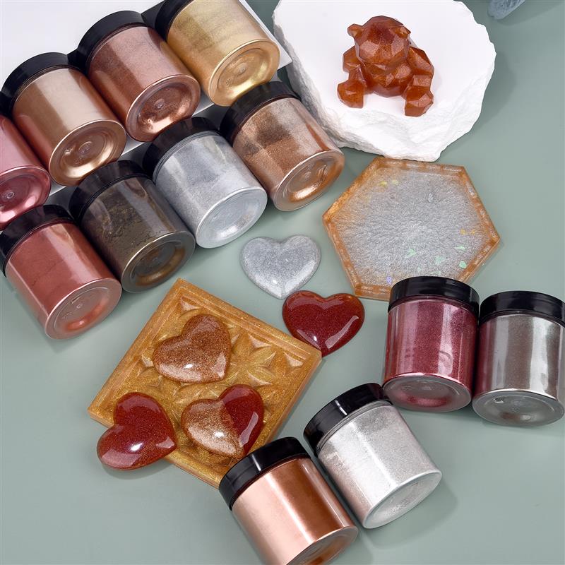 50g brillo metálico oro plata  - Pearl Powder Resin reseña y precio