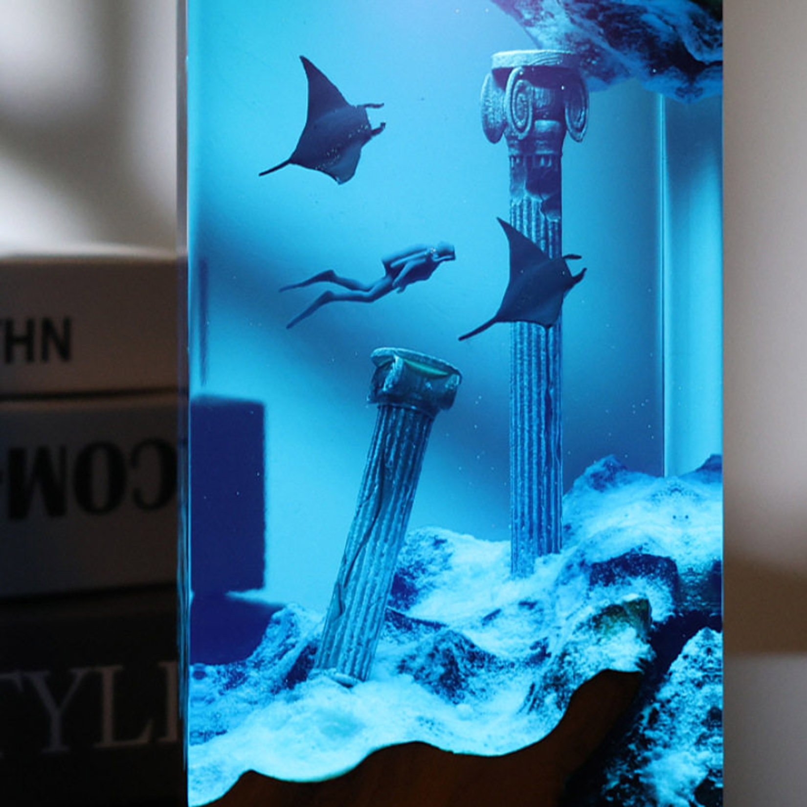 Lámpara Nocturna de Manta Ray, - Resin Art Decoration Items reseña y precio