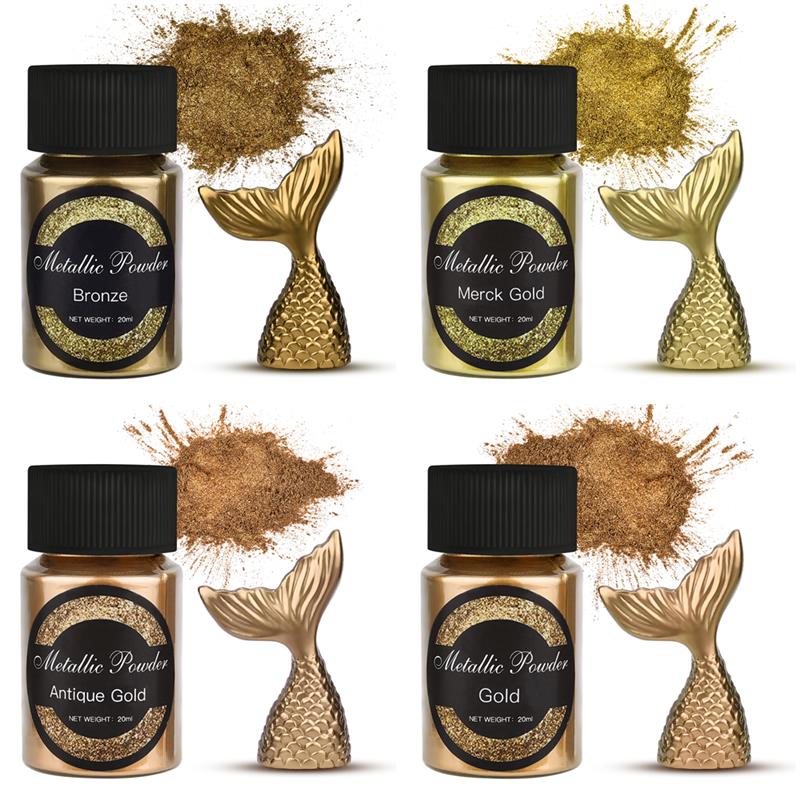 20 Ml brillo metálico oro plat - Pearl Powder Resin reseña y precio
