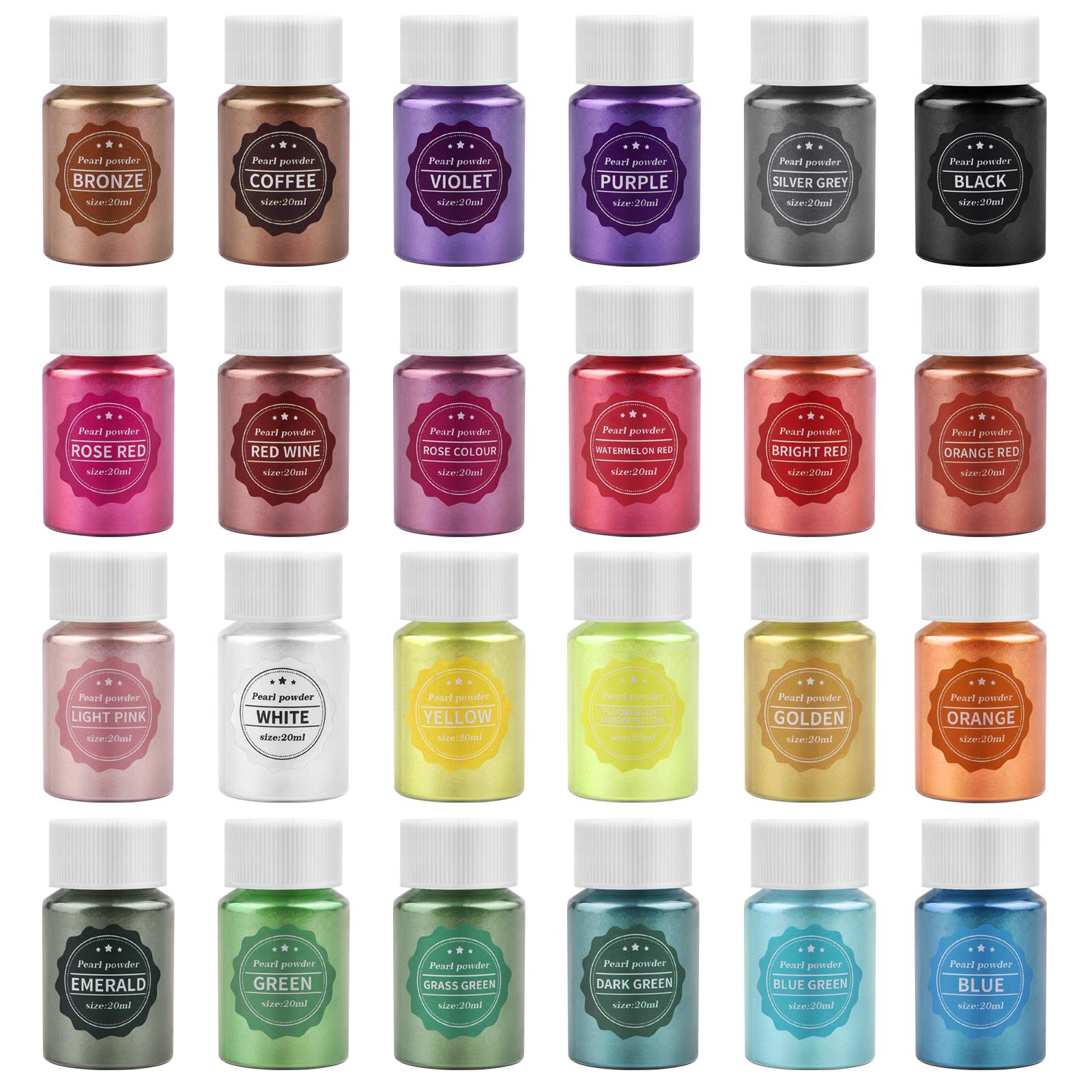 24 colores, 10g, espejo, perla - Pearl Powder Resin reseña y precio
